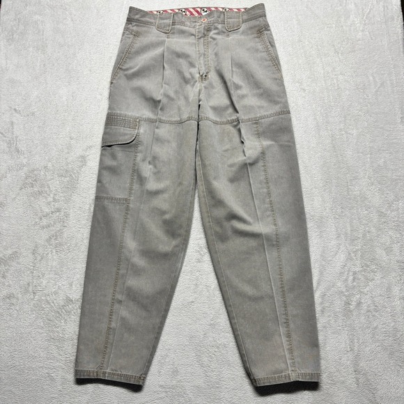 Bugle Boy Other - VTG Bugle Boy Non-Toxic Mens 32x30 Pleated Canvas Cargo Pants 90s Y2K Skater